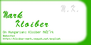 mark kloiber business card